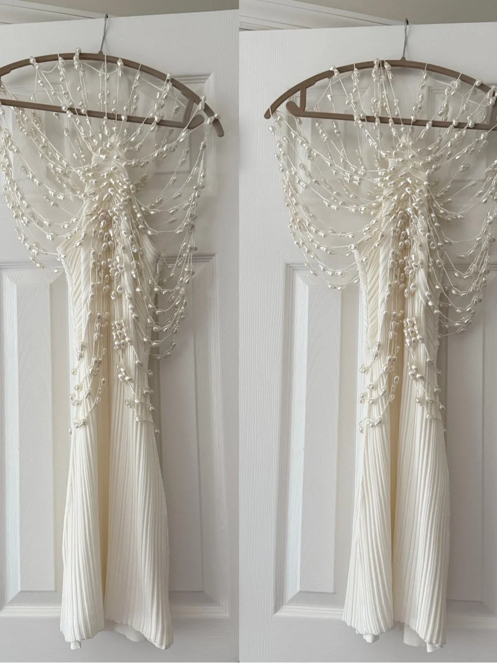 Cult Gaia Oliviana Faux Pearl Adorned Knit Mini Dress Off White - Picture 3 of 15
